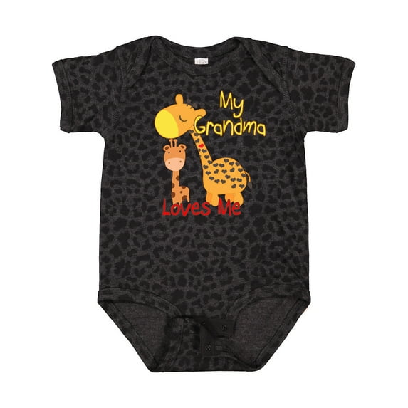 Inktastic My Grandma Loves Me Giraffe Boys or Girls Baby Bodysuit