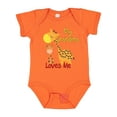 thumbnail image 1 of Inktastic My Grandma Loves Me Giraffe Boys or Girls Baby Bodysuit, 1 of 5