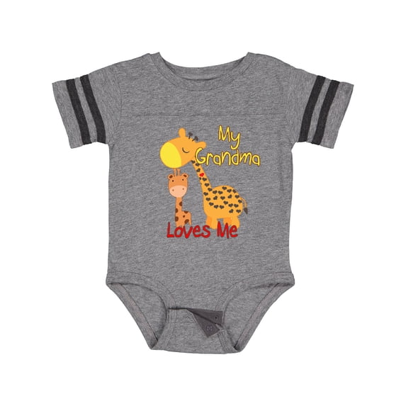 Inktastic My Grandma Loves Me Giraffe Boys or Girls Baby Bodysuit