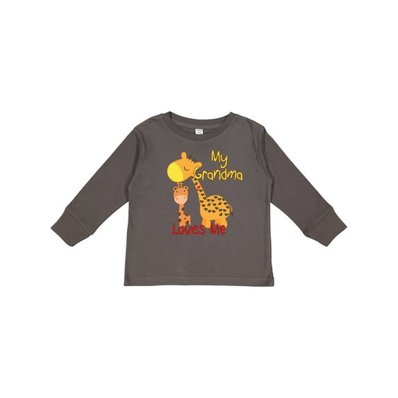 Inktastic My Grandma Loves Me Giraffe Boys or Girls Long Sleeve Toddler T-Shirt