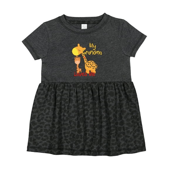 Inktastic My Grandma Loves Me Giraffe Girls Baby Dress
