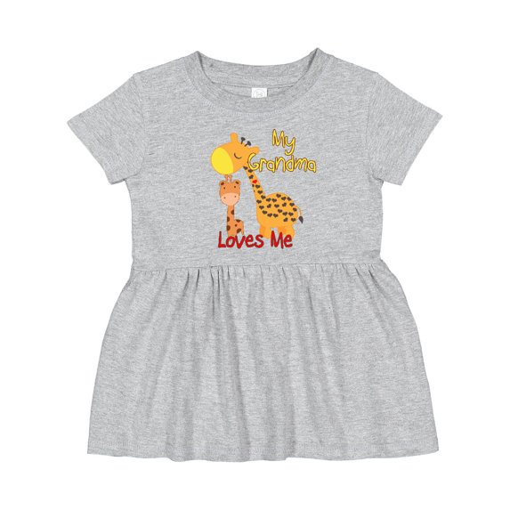 Inktastic My Grandma Loves Me Giraffe Girls Baby Dress