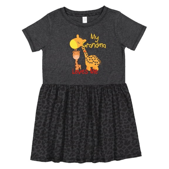Inktastic My Grandma Loves Me Giraffe Girls Toddler Dress