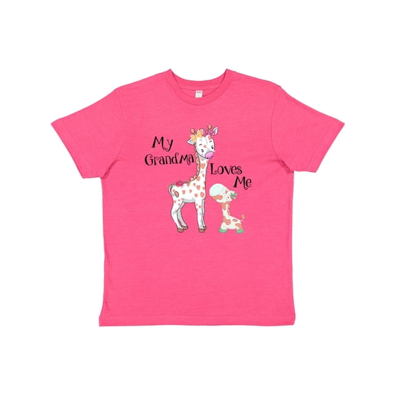 Inktastic My Grandma Loves Me Giraffe Youth T-Shirt