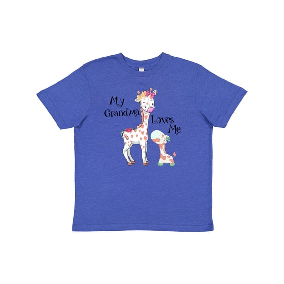 Inktastic My Grandma Loves Me Giraffe Youth T-Shirt