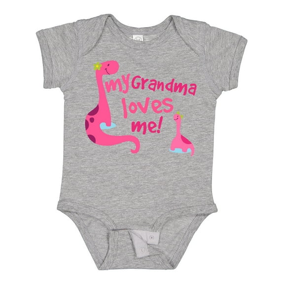 Inktastic My Grandma Loves Me Girls Dinosaur Girls Baby Bodysuit