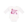 thumbnail image 1 of Inktastic My Grandma Loves Me Girls Dinosaur Girls Long Sleeve Baby Bodysuit, 1 of 5