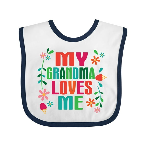 Inktastic My Grandma Loves Me Girls Girls Baby Bib