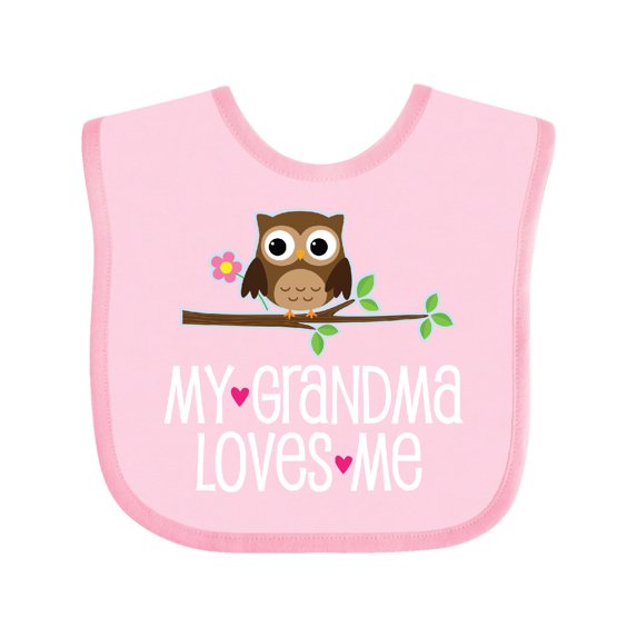Inktastic My Grandma Loves Me Girls Girls Baby Bib