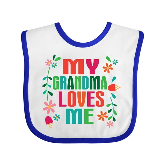 Inktastic My Grandma Loves Me Girls Girls Baby Bib
