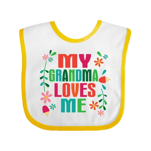 Inktastic My Grandma Loves Me Girls Girls Baby Bib