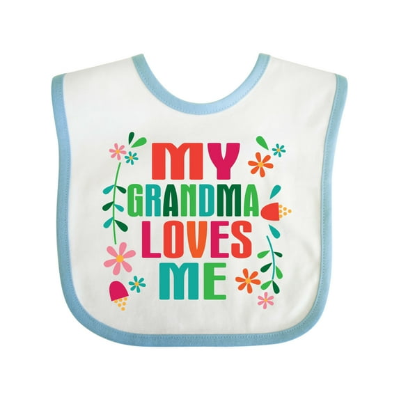 Inktastic My Grandma Loves Me Girls Girls Baby Bib