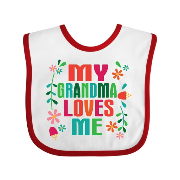 Inktastic My Grandma Loves Me Girls Girls Baby Bib