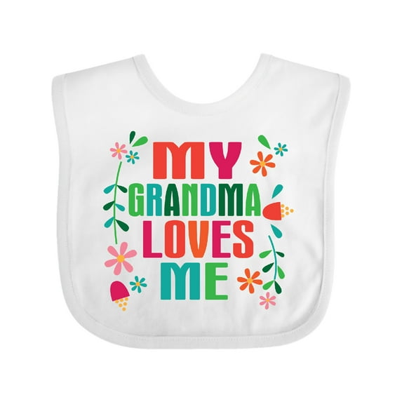 Inktastic My Grandma Loves Me Girls Girls Baby Bib