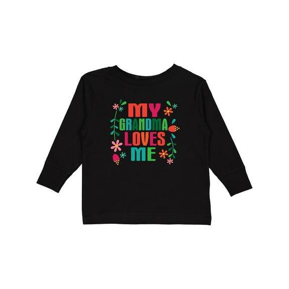 Inktastic My Grandma Loves Me Girls Girls Long Sleeve Toddler T-Shirt
