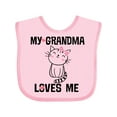 thumbnail image 1 of Inktastic My Grandma Loves Me Girls Kitty Girls Baby Bib, 1 of 4