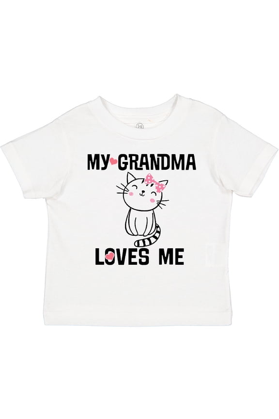 My Grandma Loves Me Girls Kitty Girls Toddler T-Shirt
