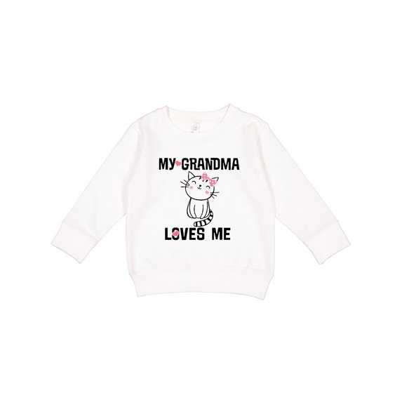 Inktastic My Grandma Loves Me Girls Kitty Toddler Sweatshirt