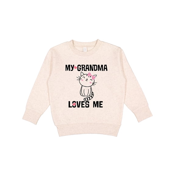 Inktastic My Grandma Loves Me Girls Kitty Toddler Sweatshirt