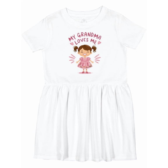 Inktastic My Grandma Loves Me Girls Toddler Dress