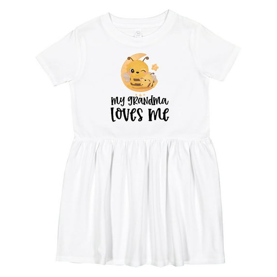 Inktastic My Grandma Loves Me Girls Toddler Dress