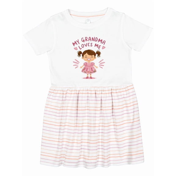 Inktastic My Grandma Loves Me Girls Toddler Dress