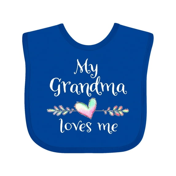Inktastic My Grandma Loves Me Heart Grandchild Boys or Girls Baby Bib