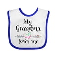 thumbnail image 1 of Inktastic My Grandma Loves Me Heart Grandchild Boys or Girls Baby Bib, 1 of 4
