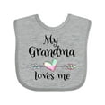 thumbnail image 1 of Inktastic My Grandma Loves Me Heart Grandchild Boys or Girls Baby Bib, 1 of 4