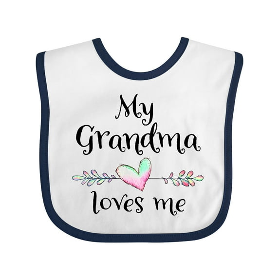 Inktastic My Grandma Loves Me Heart Grandchild Boys or Girls Baby Bib