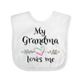 thumbnail image 1 of Inktastic My Grandma Loves Me Heart Grandchild Boys or Girls Baby Bib, 1 of 4