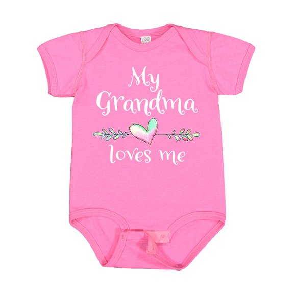 Inktastic My Grandma Loves Me Heart Grandchild Boys or Girls Baby Bodysuit