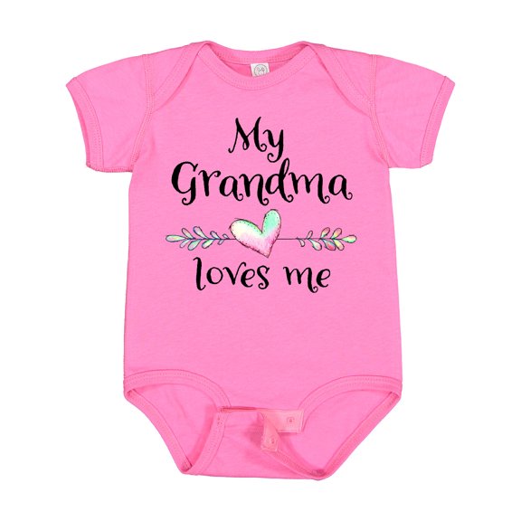 Inktastic My Grandma Loves Me Heart Grandchild Boys or Girls Baby Bodysuit