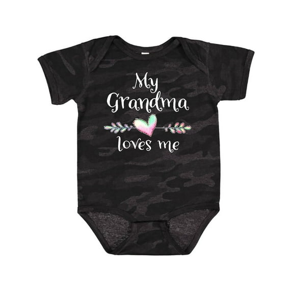 Inktastic My Grandma Loves Me Heart Grandchild Boys or Girls Baby Bodysuit