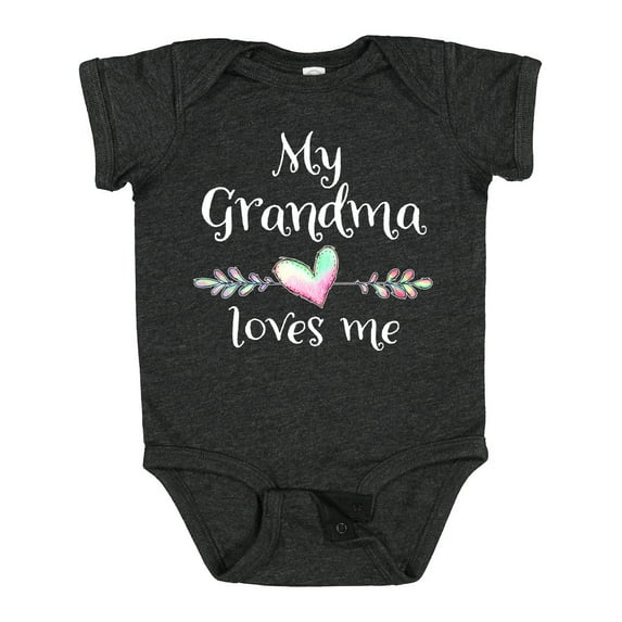 Inktastic My Grandma Loves Me Heart Grandchild Boys or Girls Baby Bodysuit