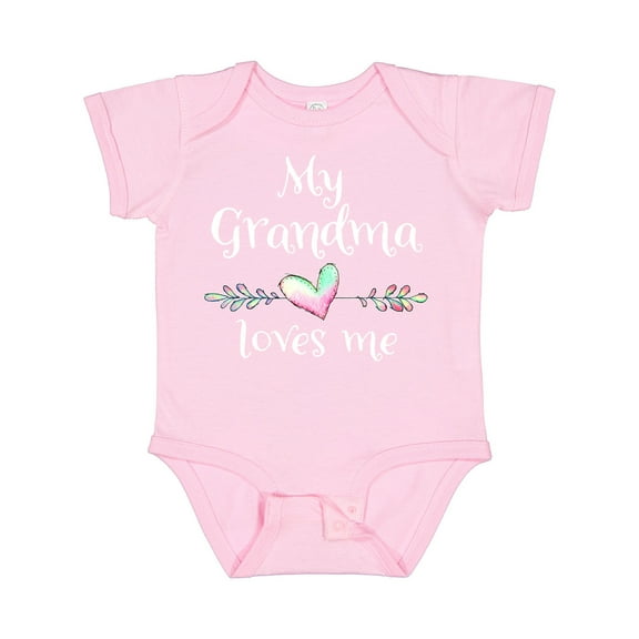 Inktastic My Grandma Loves Me Heart Grandchild Boys or Girls Baby Bodysuit