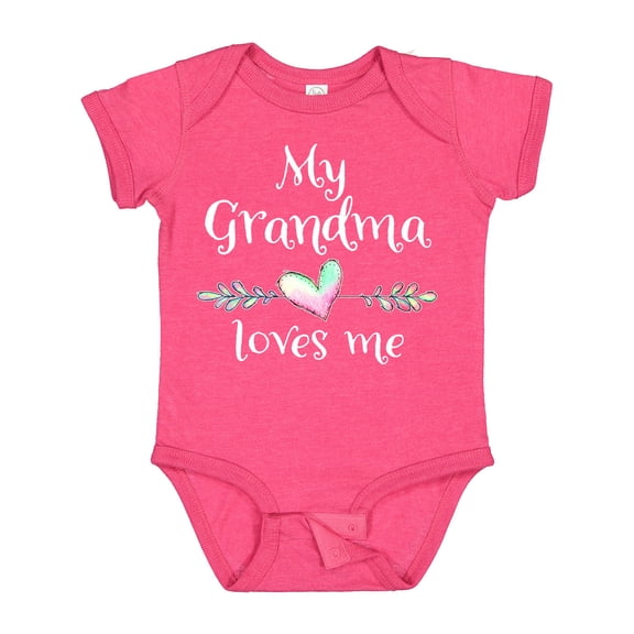 Inktastic My Grandma Loves Me Heart Grandchild Boys or Girls Baby Bodysuit
