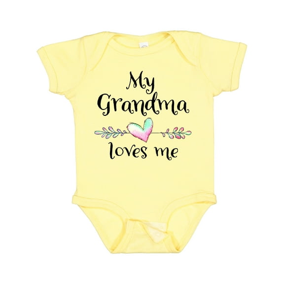 Inktastic My Grandma Loves Me Heart Grandchild Boys or Girls Baby Bodysuit
