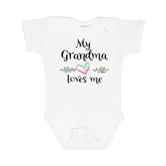Inktastic My Grandma Loves Me Heart Grandchild Boys or Girls Baby Bodysuit