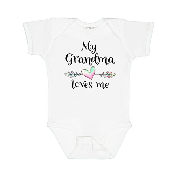Inktastic My Grandma Loves Me Heart Grandchild Boys or Girls Baby Bodysuit