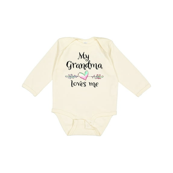 Inktastic My Grandma Loves Me Heart Grandchild Boys or Girls Long Sleeve Baby Bodysuit