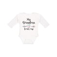 thumbnail image 1 of Inktastic My Grandma Loves Me Heart Grandchild Boys or Girls Long Sleeve Baby Bodysuit, 1 of 5