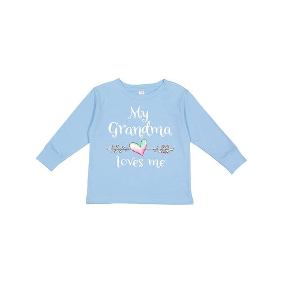 Inktastic My Grandma Loves Me- Heart Grandchild Boys or Girls Long Sleeve Toddler T-Shirt