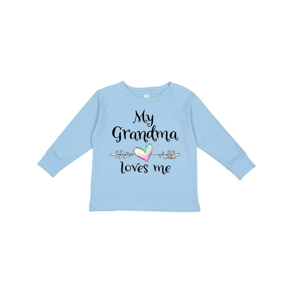 Inktastic My Grandma Loves Me Heart Grandchild Boys or Girls Long Sleeve Toddler T-Shirt