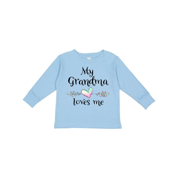 Inktastic My Grandma Loves Me Heart Grandchild Boys or Girls Long Sleeve Toddler T-Shirt