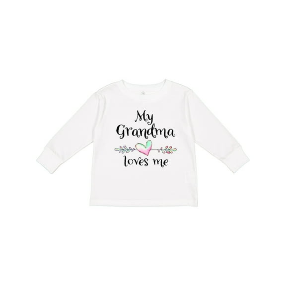 Inktastic My Grandma Loves Me Heart Grandchild Boys or Girls Long Sleeve Toddler T-Shirt
