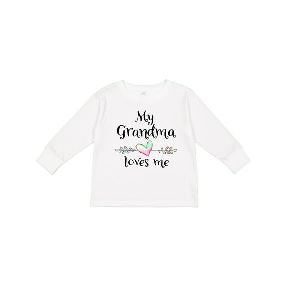 Inktastic My Grandma Loves Me Heart Grandchild Boys or Girls Long Sleeve Toddler T-Shirt