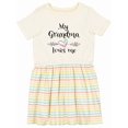 thumbnail image 1 of Inktastic My Grandma Loves Me Heart Grandchild Girls Toddler Dress, 1 of 5