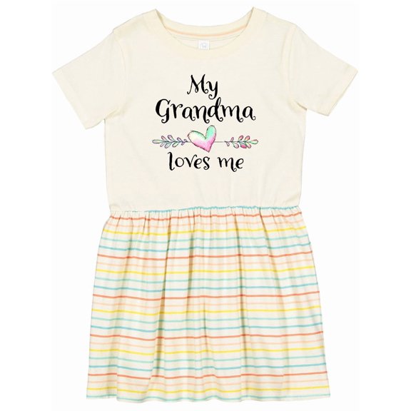 Inktastic My Grandma Loves Me Heart Grandchild Girls Toddler Dress