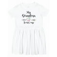 thumbnail image 1 of Inktastic My Grandma Loves Me Heart Grandchild Girls Toddler Dress, 1 of 5